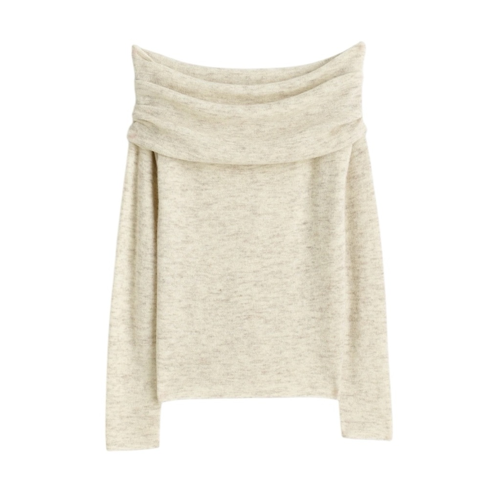 Madewell Cream Off-the-Shoulder Sweater